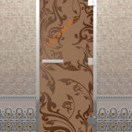 Дверь стеклянная DoorWood Хамам «Венеция» бронза матовая, 2000х800 мм