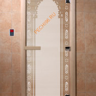 Дверь стеклянная DoorWood «Восточная арка сатин», 1800х700 мм