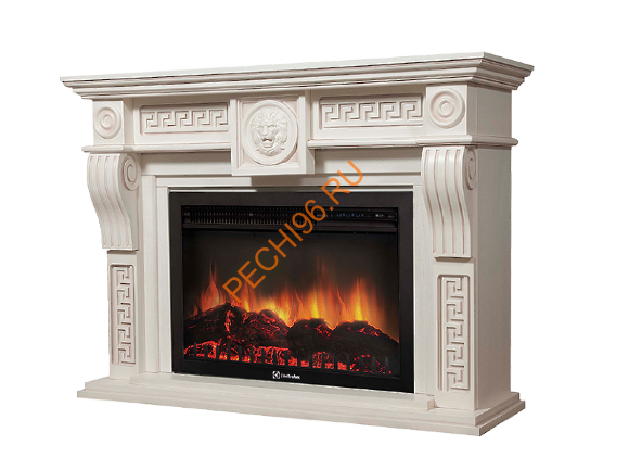 Электрокамин Electrolux Sphere Plus EFP/P-3320RLS с порталом Firelight Vittoriano 30, беленый дуб