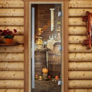 Дверь стеклянная DoorWood «Престиж», 800х2000мм, с фотопечатью «Фуршет»