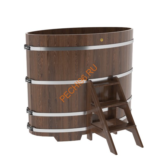 Купель для бани BentWood овальная из мореного дуба Премиум, 0,92х1,66 м