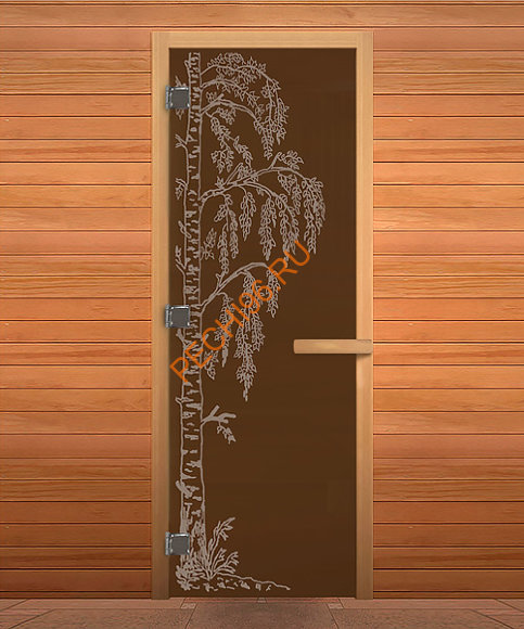 Дверь стеклянная «бронза матовая Березка» коробка 1900х700 мм, бук Дверь стеклянная «бронза матовая Березка» коробка 1900х700 мм, бук