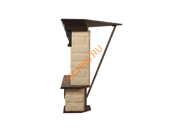 Электрокамин Electrolux Classic EFP/P-1020LS с порталом Firelight Forte Classic U угловой, камень бежевый, темный дуб