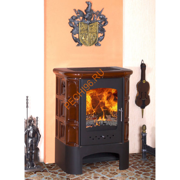 Печь-камин БАВАРИЯ изразец Арка коричневая
