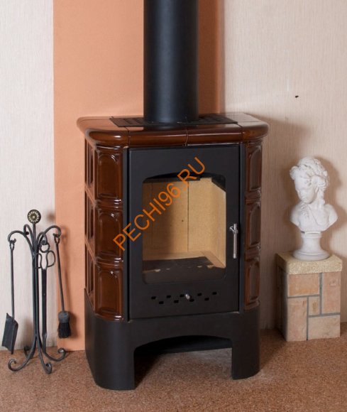 Печь-камин БАВАРИЯ изразец Арка коричневая