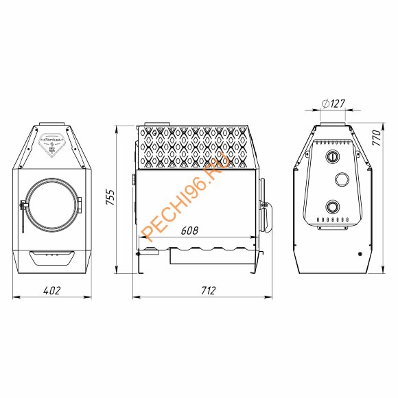 Отопительная печь Ермак-Термо 350-C AQUA