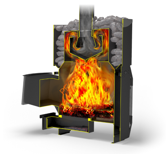 Печь банная Теплодар Русь-Сетка 12Л Панорама