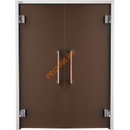 Двери стеклянные двустворчатые Grandis GS 13х19-B-Н-Br