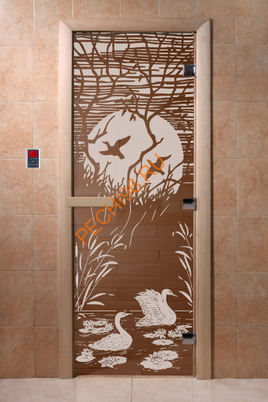 Дверь стеклянная DoorWood «Лебединое озеро бронза», 1700х700 мм Дверь стеклянная DoorWood «Лебединое озеро бронза», 1700х700 мм