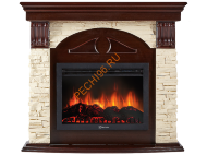 Электрокамин Electrolux EFP/P-3020LS с порталом Firelight Torre 30S, слоновая кость, темный дуб