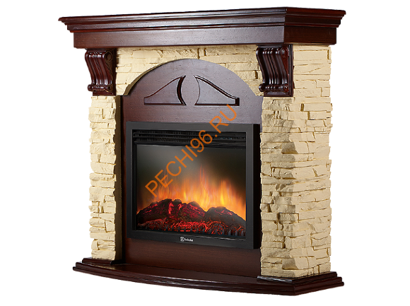 Электрокамин Electrolux EFP/P-3020LS с порталом Firelight Torre 30S, слоновая кость, темный дуб