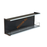 Биокамин фронтальный 1400х500х300 мм, стекло, рамка нержавейка