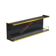 Биокамин фронтальный 1900х500х300 мм, стемалит, стекло, рамка латунь