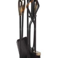 Каминный набор D15011АК черный с античной латунью