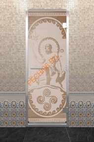 Дверь стеклянная DoorWood Хамам «Посейдон» сатин, 2000х800 мм