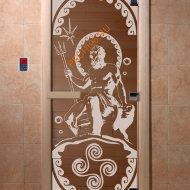 Дверь стеклянная DoorWood «Посейдон бронза», 2000х800 мм
