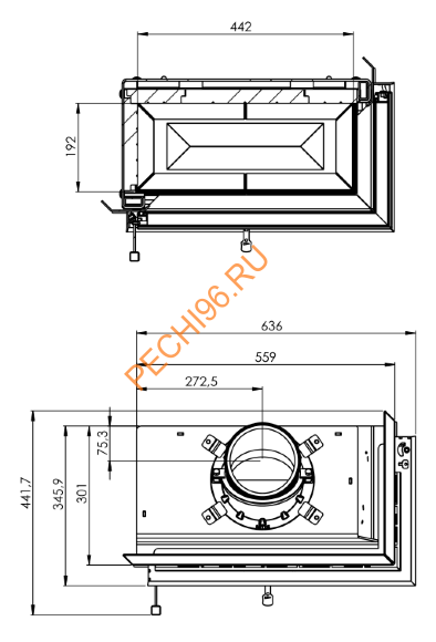 Каминная топка Hitze HST54x39L/R