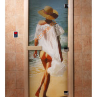 Дверь стеклянная DoorWood с фотопечатью «Лето»