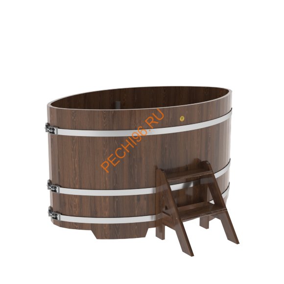 Купель для бани BentWood овальная из мореного дуба Премиум, 1,02х1,68 м