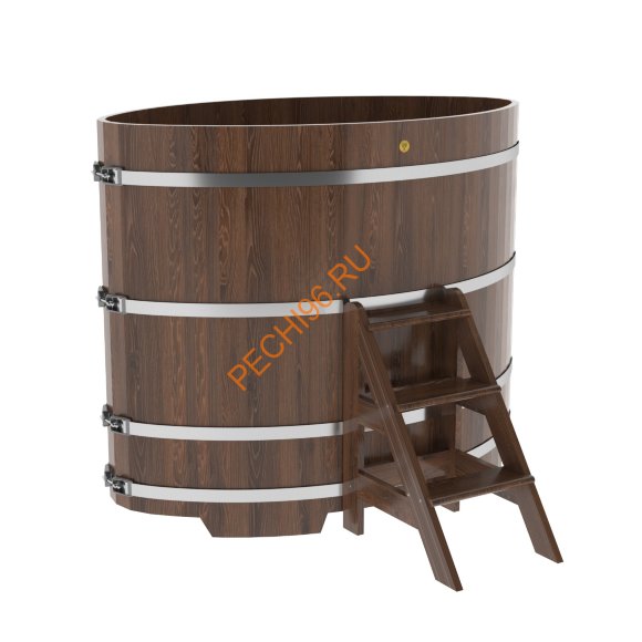 Купель для бани BentWood овальная из мореного дуба Премиум, 1,02х1,68 м