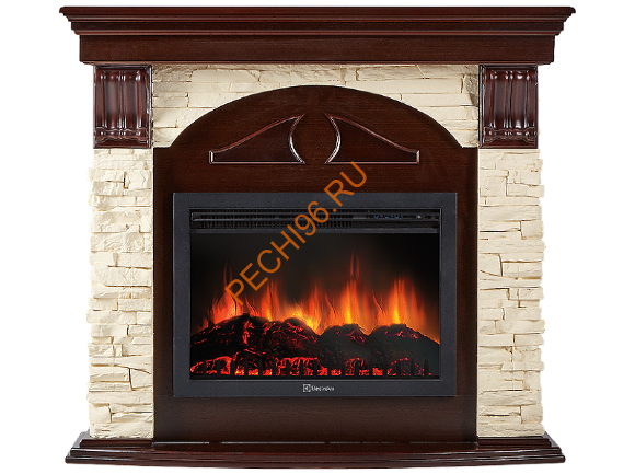Электрокамин Electrolux Sphere Plus EFP/P-3320RLS с порталом Firelight Torre 30S, слоновая кость, темный дуб