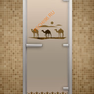 Дверь стеклянная ALDO «Шелковый путь» коробка алюминий с порогом