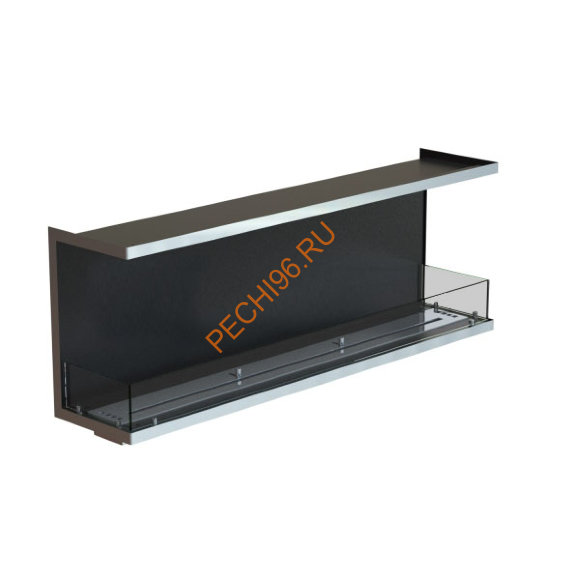 Биокамин фронтальный 1400х500х300 мм, стекло тонированное, рамка нержавейка