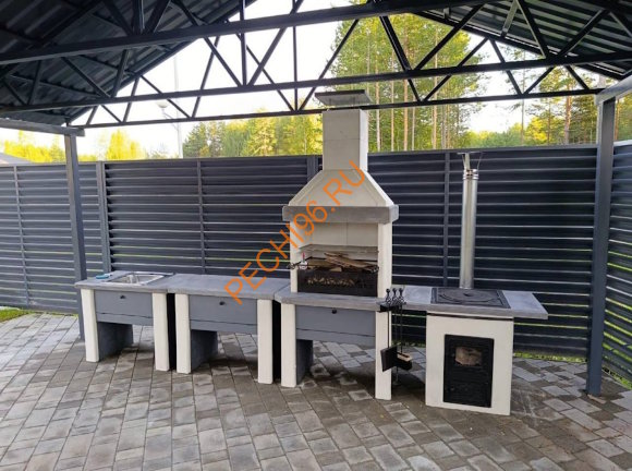 Объединённые печи 2 в 1 с печью под казан Сканди