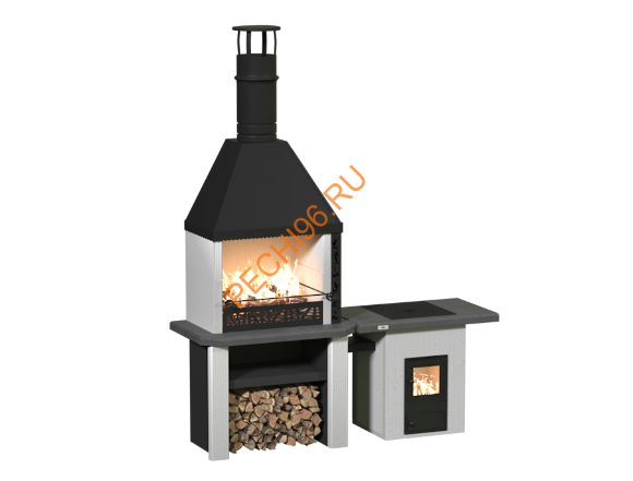 Объединённые печи 2 в 1 с печью под казан Сканди