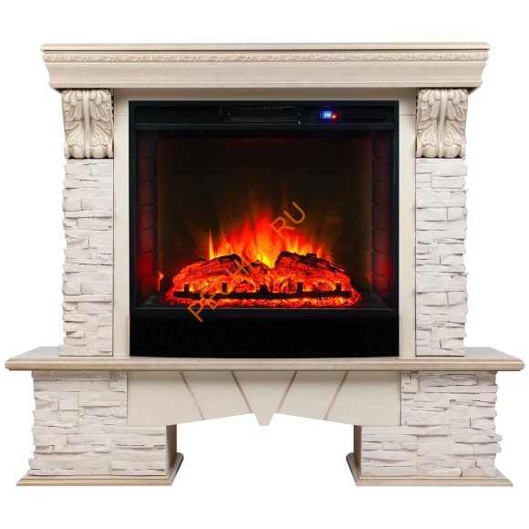 Электрокамин RealFlame Rockland Lux WT с очагом Sparta 25,5 LED Электрокамин RealFlame Rockland Lux WT с очагом Sparta 25,5 LED