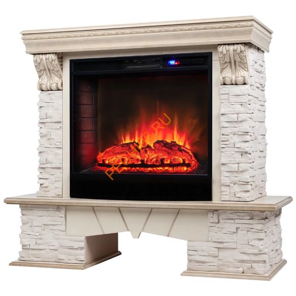 Электрокамин RealFlame Rockland Lux WT с очагом Sparta 25,5 LED Электрокамин RealFlame Rockland Lux WT с очагом Sparta 25,5 LED
