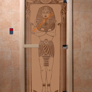 Дверь стеклянная DoorWood «Египет бронза матовая», 1900х600 мм
