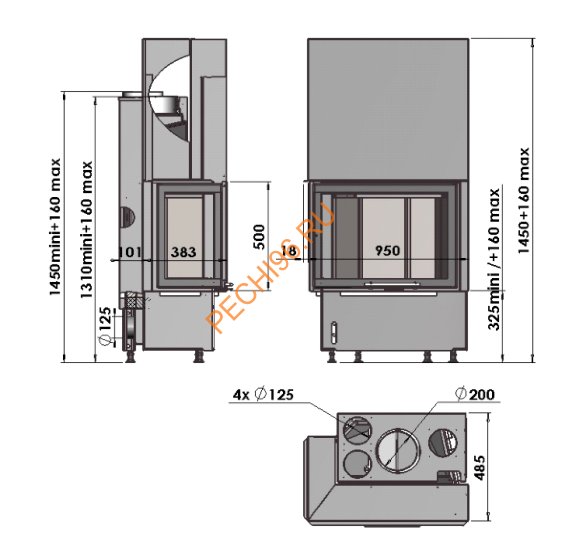 Каминная топка CHAZELLES Cloud 90 R VAG