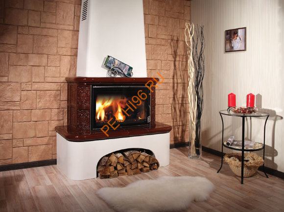 Печь-камин Вена Барокко коричневая