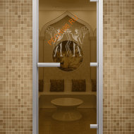 Дверь стеклянная ALDO «Египет» коробка алюминий с порогом