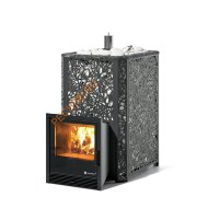 Печь банная ИзиСтим Ялта 35 Хохлома черная