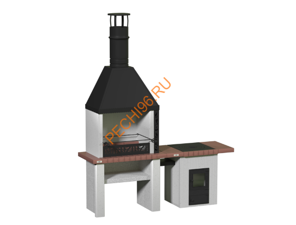 Объединённые печи 2 в 1 с печью под казан Кантри