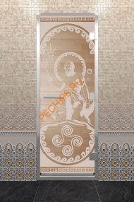 Дверь стеклянная DoorWood Хамам «Посейдон» прозрачная, 2000х800 мм