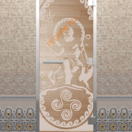 Дверь стеклянная DoorWood Хамам «Посейдон» прозрачная, 2000х800 мм