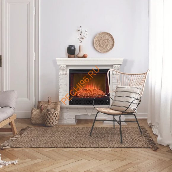 Электрокамин RealFlame Rockland Lux 25,5 WT с очагом Evrika 25,5 LED Электрокамин RealFlame Rockland Lux 25,5 WT с очагом Evrika 25,5 LED
