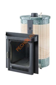 Печь банная Ферингер Макси ПФ Окаменевшее дерево перенесённый рисунок+Змеевик