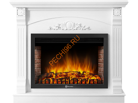 Электрокамин Electrolux EFP/P-3020LS с порталом Firelight Barocco 30, белый