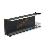 Биокамин фронтальный 1500х500х300 мм, стекло тонированное, рамка нержавейка