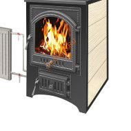 Печь-Камин Везувий ПК-01(205) с плитой и т/о, Бежевый