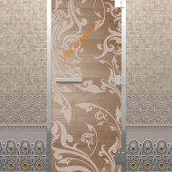 Дверь стеклянная DoorWood Хамам «Венеция» прозрачная, 2000х800 мм