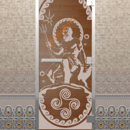 Дверь стеклянная DoorWood Хамам «Посейдон» бронза, 1900х700 мм