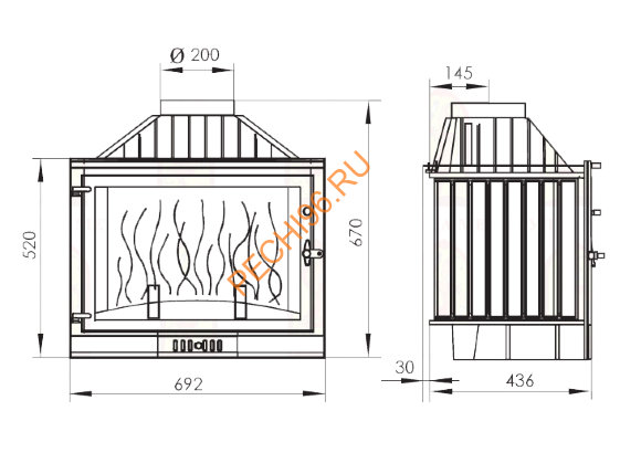 Каминная топка Мета Promo 700Ш Каминная топка Мета Promo 700Ш