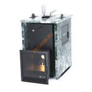 Печь банная ИзиСтим Анапа М2 в трёхстороннем кожухе из змеевика