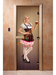 Дверь стеклянная DoorWood с фотопечатью «Фрау Марта»