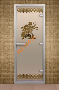 Дверь стеклянная ALDO «Лацио» коробка алюминий с порогом